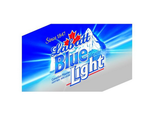 LABATT BLUE LIGHT SINCE 1847 CANADIAN PILSENER LIGHT BEER · BIÈRE LÉGÈRE logo