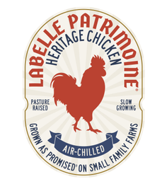 LABELLE PATRIMOINE HERITAGE CHICKEN PASTURE RAISED SLOW GROWING AIR-CHILLED GROWN AS PROMISED ON SMALL FAMILY FARMS logo