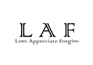 LAF LOVE APPRECIATE FORGIVE logo