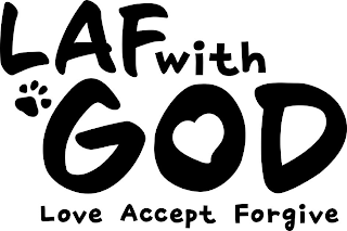 LAF WITH GOD LOVE ACCEPT FORGIVE logo