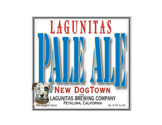 LAGUNITAS PALE ALE NEW DOG TOWN THE LAGUNITAS BREWING COMPANY PETELUMA, CALIFORNIA STILL DOGGONE GOOD. ALC. 6.4% BY VOL. logo