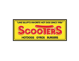 "LAKE BLUFF'S FAVORITE HOT DOG SINCE 1986" SCOOTER'S HOTDOGS GYROS BURGERS logo