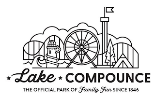 LAKE COMPOUNCE THE OFFICIAL PARK OF FAMILY FUN SINCE 1846 logo