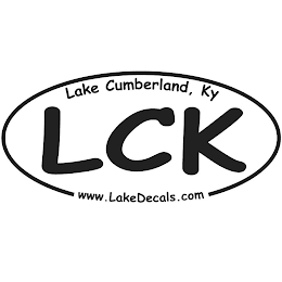 LAKE CUMBERLAND, KY LCK WWW.LAKEDECALS.COM logo