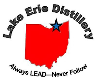 LAKE ERIE DISTILLERY ALWAY LEAD - NEVER FOLLOW logo