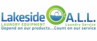 LAKESIDE A.L.L. LAUNDRY EQUIPMENT LAUNDRY SERVICE DEPEND ON OUR PRODUCTS… COUNT ON OUR SERVICE logo