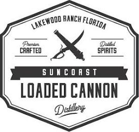 LAKEWOOD RANCH FLORIDA PREMIUM CRAFTED DISTILLED SPIRITS SUNCOAST LOADED CANNON DISTILLERY logo