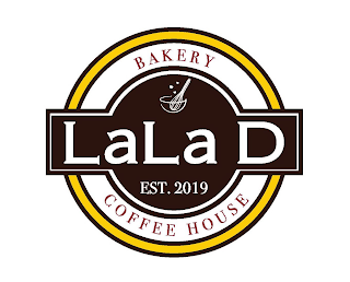 LALA D EST. 2019 BAKERY COFFEE HOUSE logo