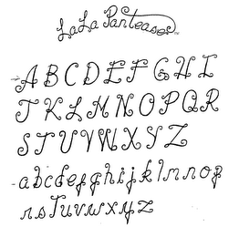 LALA PANTEASE ABCDEFGHIJKLMNOPQRSTUVWXYZ logo