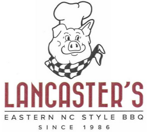 LANCASTER'S EASTERN NC STYLE BBQ SINCE 1986 logo