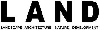 LAND LANDSCAPE ARCHITECTURE NATURE DEVELOPMENT logo
