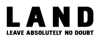 LAND LEAVE ABSOLUTELY NO DOUBT logo