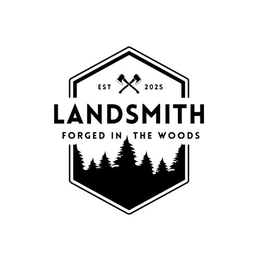 LANDSMITH FORGED IN THE WOODS EST 2025 logo