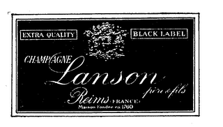 LANSON BLACK LABEL CHAMPAGNE EXTRA QUALITY PERE ET FILS REIMS FRANCE logo