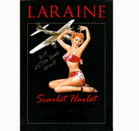 "LARAINE," "B-17 457TH BOMB GROUP," SCARLET HARLOT logo