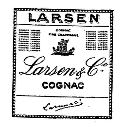 LARSEN COGNAC FINE CHAMPAGNE LARSEN & CO COGNAC logo
