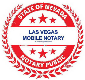 LAS VEGAS MOBILE NOTARY A SOLE PROPRIETORSHIP NOTARY PUBLIC STATE OF NEVADA logo
