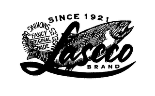 LASCCO BRAND SINCE 1921 FANCY ORIGINAL GRADE LOS ANGELES SMOKING & CURING CO logo