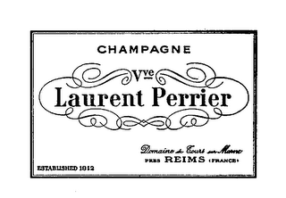 LAURENT PERRIER CHAMPAGNE VVE ESTABLISHED 1812 PRES REIMS FRANCE logo