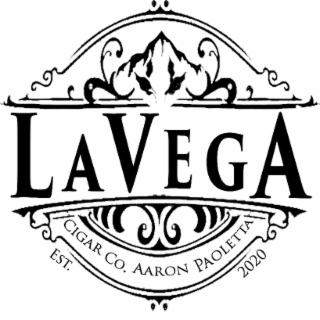 LAVEGA CIGAR CO. AARON PAOLETTA EST. 2020 logo
