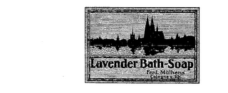 LAVENDER BATH-SOAP FERD. MULHENS COLOGNE A. RH. logo