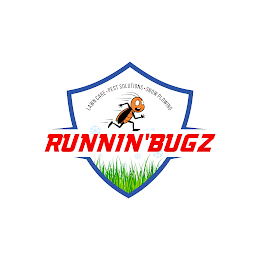 LAWN CARE · PEST SOLUTIONS · SNOW PLOWING RUNNIN'BUGZ logo