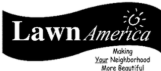 LAWNAMERICA MAKING YOUR NEIGHBORHOOD MORE BEAUTIFUL logo