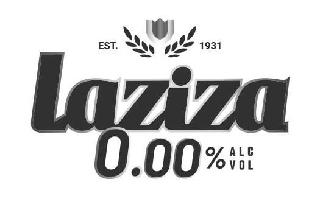 LAZIZA EST. 1931 0.00% ALC VOL logo