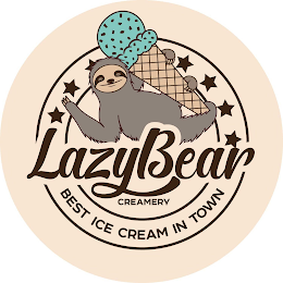 LAZYBEAR CREAMERY BEST ICE CREAM IN TOWN logo