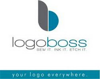 LB LOGOBOSS SEW IT. INK IT. ETCH IT. YOUR LOGO EVERYWHERE. logo