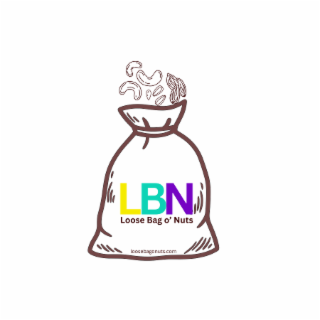 LBN LOOSE BAG O' NUTS LOOSEBAGONUTS.COM logo