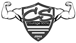 LC'S COURAGE CS COURAGE SOCKS JOSHUA 1:9 logo