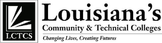 LCTCS LOUISIANA'S COMMUNITY & TECHNICAL COLLEGES CHANGING LIVES, CREATING FUTURES logo