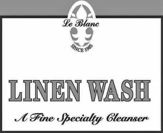 LE BLANC SINCE 1985 LINEN WASH A FINE SPECIALTY CLEANSER logo