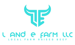 LE L AND E FARM LLC LOCAL FARM RAISED BEEF logo