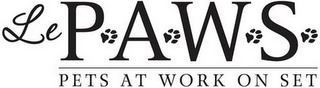 LE PAWS PETS AT WORK ON SET logo