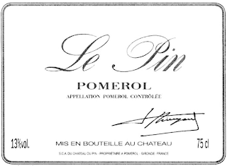 LE PIN POMEROL APPELLATION POMEROL CONTRÔLÉE JACQUESTHIENPONT MIS EN BOUTEILLE AU CHATEAU S.C.A. DU CHATEAU DU PIN PROPRIÉTAIRE APOMEROL GIRONDE FRANCE 13%VOL 75 CL logo