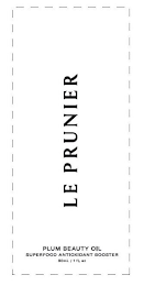 LE PRUNIER PLUM BEAUTY OIL SUPERFOOD ANTIOXIDANT BOOSTER 30 ML / 1 FL. OZ logo