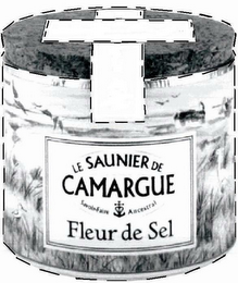 LE SAUNIER DE CAMARGUE FLEUR DE SEL ROSEÉ DES SALINES CUEILLIE PAR CHRISTIAN CARREL SAUNIER À AIGIES-MORTES logo