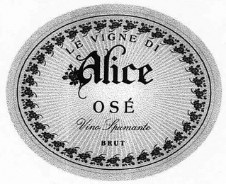 LE VIGNE DI ALICE OSÉ VINO SPUMANTE BRUT logo