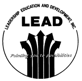 LEAD, LEADERSHIP EDUCATION AND DEVELOPMENT, INC., POINTING YOU TO POSSIBILITIES logo