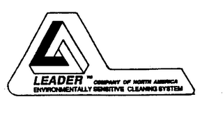 LEADER COMPANY OF NORTH AMERICA ENVIRONMENTALLY SENSITIVE CLEANING SYSTEMS logo