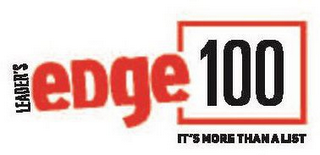 LEADER'S EDGE 100 IT'S MORE THAN A LIST logo