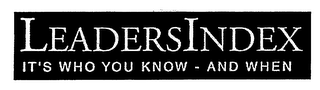 LEADERSINDEX IT'S WHO YOU KNOW - AND WHEN logo