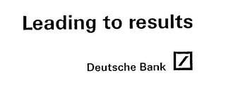 LEADING TO RESULTS DEUTSCHE BANK logo