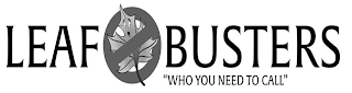 LEAF BUSTERS "WHO YOU NEED TO CALL" logo