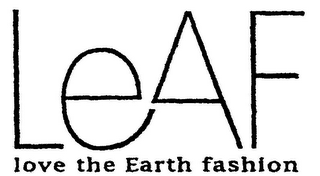 LEAF LOVE THE EARTH FASHION logo