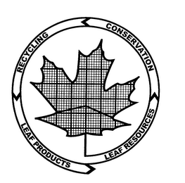 LEAF RESOURCES CONSERVATION RECYCLING LEAF PRODUCTS logo