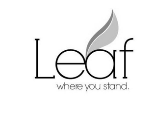 LEAF WHERE YOU STAND. logo