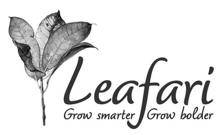 LEAFARI GROW SMARTER GROW BOLDER logo